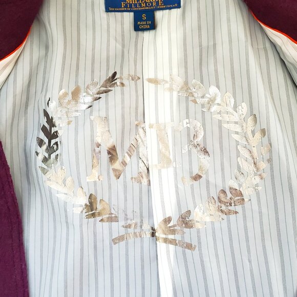 Millard Fillmore Purple Wool Blended Cropped Retro Jacket SZ S - Picture 6 of 9